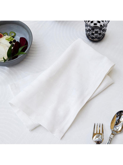 Serviette de table blanche 48x48 cm en coton avec finitions soignées