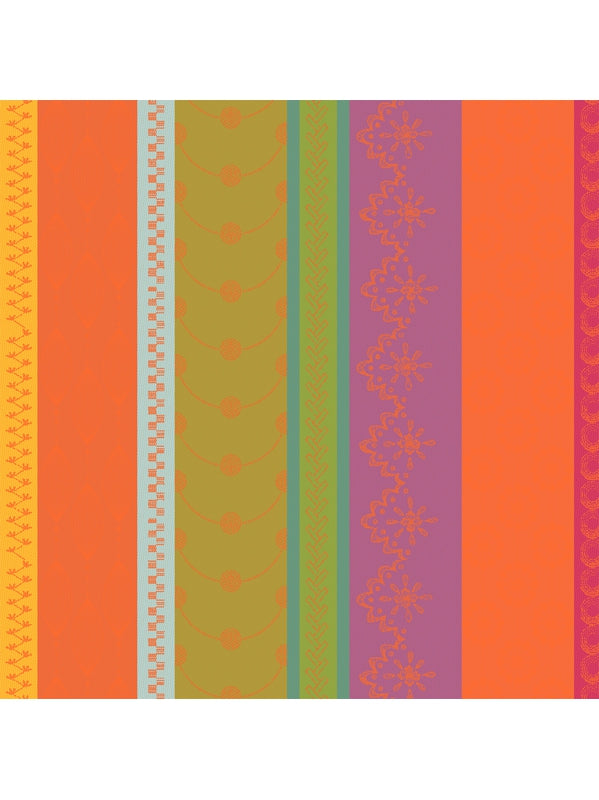 Serviette de table 48x48 en coton multicolore motif mille broderies samba