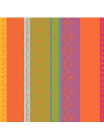 Serviette de table 48x48 en coton multicolore motif mille broderies samba