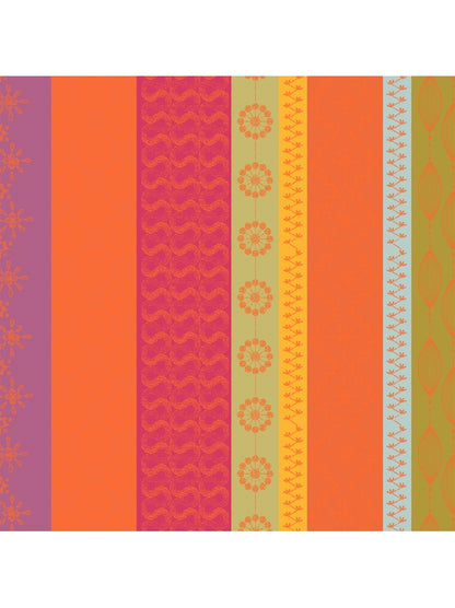 Serviette de table 48x48 en coton multicolore motif mille broderies samba