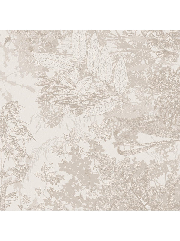 Serviette de table 55x55 en coton beige chanvre motif Mille Esprit Jardins