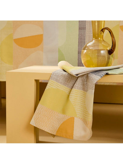 Serviette de table Mille Galets terre cuite en coton 48x48 cm