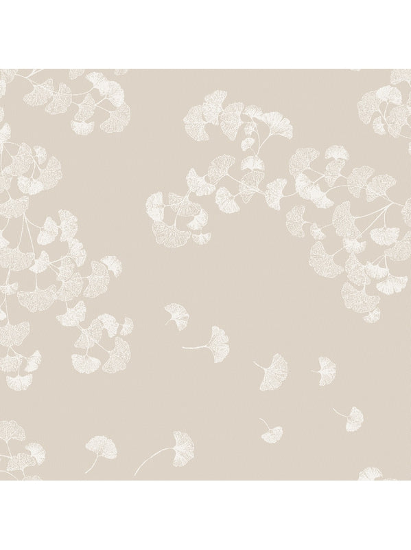 Serviette de table 55x55 en coton beige naturel motif Mille Ginkos