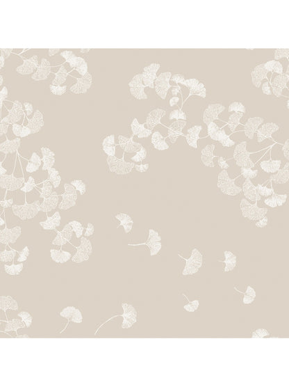 Serviette de table 55x55 en coton beige naturel motif Mille Ginkos