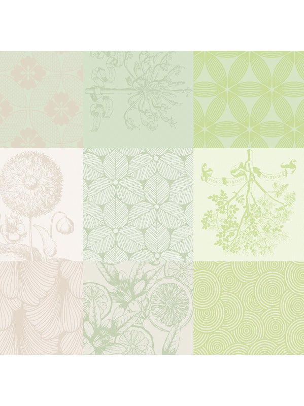Serviette de table Mille Parfums Verde 55x55 en coton vert, finition ourlets soignes