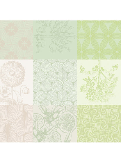 Serviette de table Mille Parfums Verde 55x55 en coton vert, finition ourlets soignes