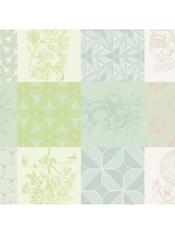 Serviette de table Mille Parfums Verde 55x55 en coton vert, finition ourlets soignes