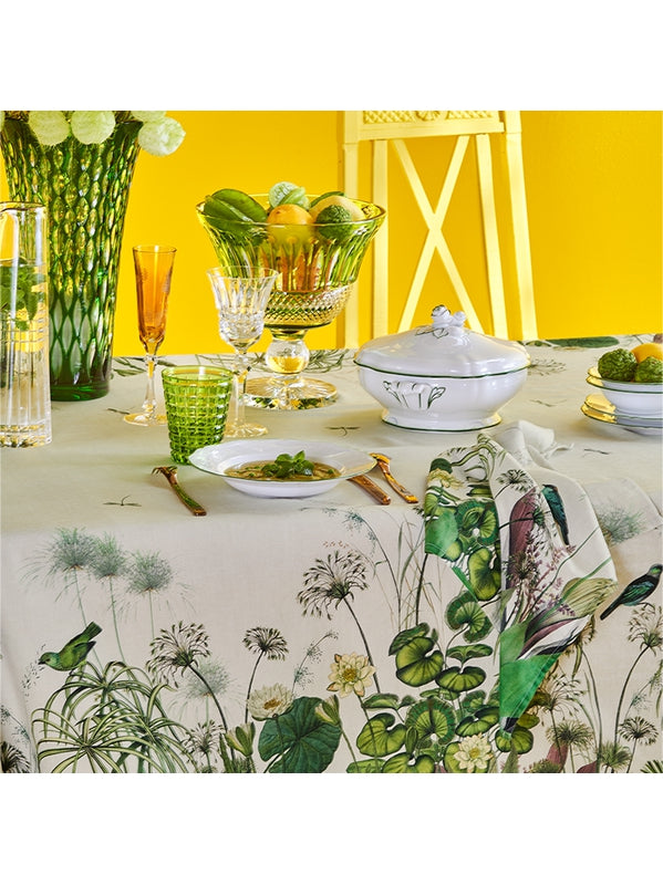 Serviette de table Nénuphars Parchemin 45x45 en coton lin multicolore