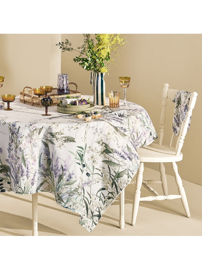 Serviette de table lavande mauve 45x45 en coton et lin avec ourlets soignes