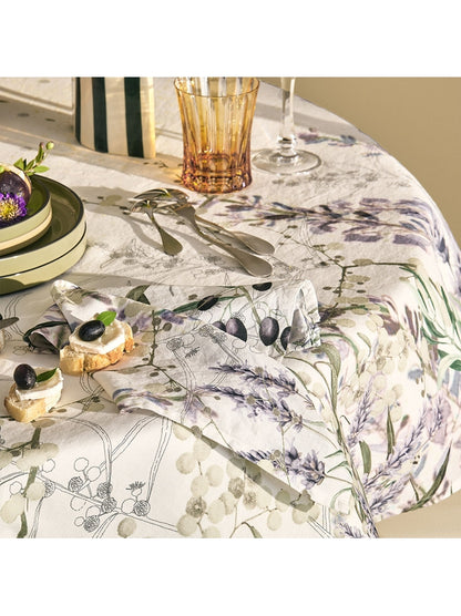 Serviette de table lavande mauve 45x45 en coton et lin avec ourlets soignes
