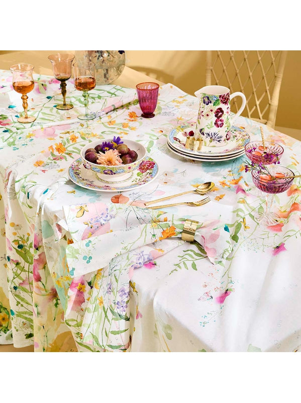 Serviette de table rose 45x45 en mélange coton lin, finition ourlets 10 mm