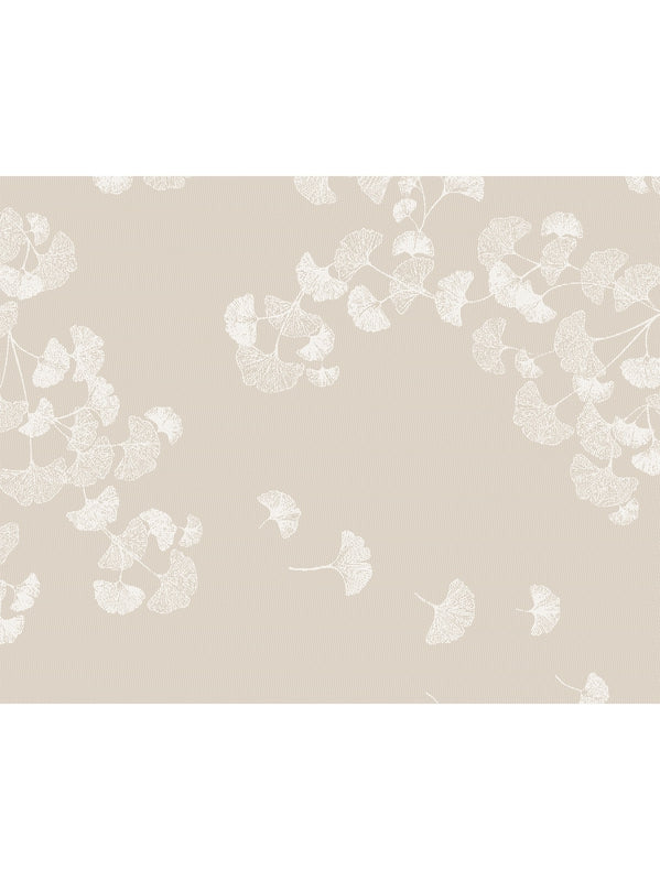 Set de table enduit beige 40x50 en coton motif ginkgo naturel
