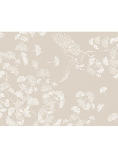 Set de table enduit beige 40x50 en coton motif ginkgo naturel