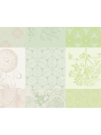 Set de table Mille Parfums Verde vert 40x50 cm en coton, finition ourlets