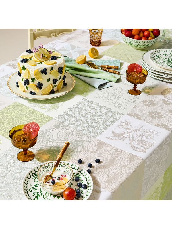 Set de table Mille Parfums Verde vert 40x50 cm en coton, finition ourlets