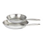 Set de 2 poeles castel pro 5 ply inox poignée fixe 24+28 cm - Cristel