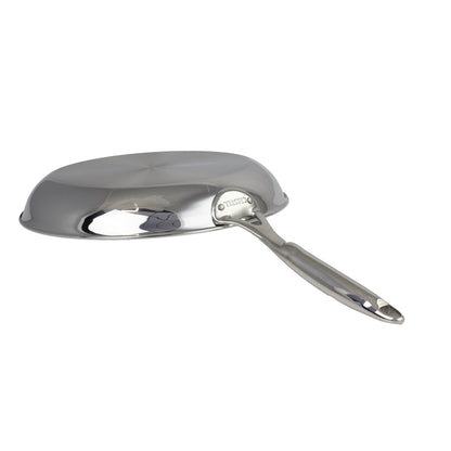 Set de 2 poeles castel pro 5 ply inox poignée fixe 24+28 cm - Cristel