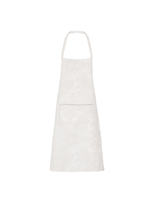 Tablier enduit blanc 75x85 avec poche et fermeture réglable