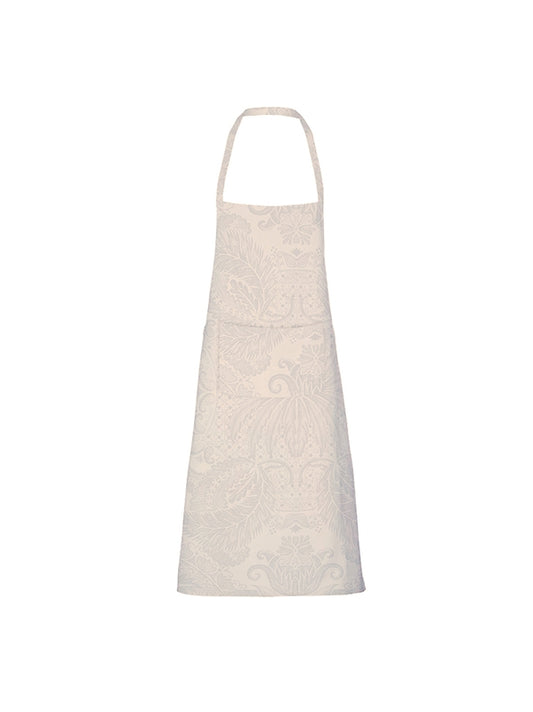 Tablier enduit beige parchemin en coton avec poche, format 75x85 cm