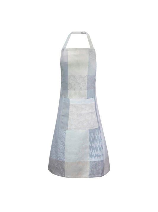 Tablier enduit gris en coton avec poche, modèle Mille Matières, 75x85