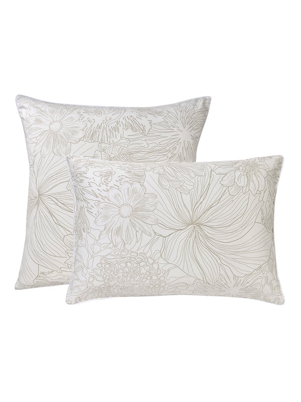 TAIE D'OREILLER FLOWER POWER WHITE