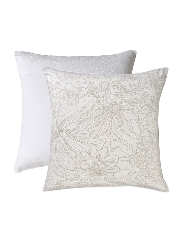 TAIE D'OREILLER FLOWER POWER WHITE