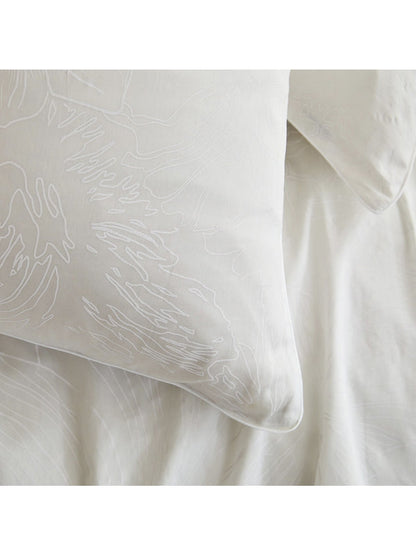 TAIE D'OREILLER FLOWER POWER WHITE