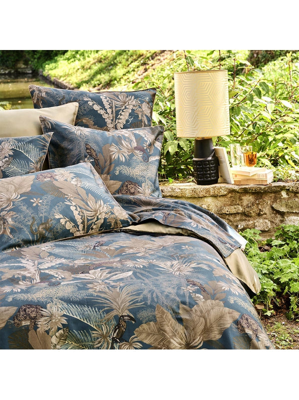 TAIE D'OREILLER RAINFOREST BLEU DORE
