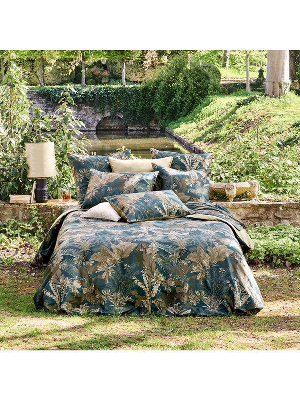 TAIE D'OREILLER RAINFOREST BLEU DORE