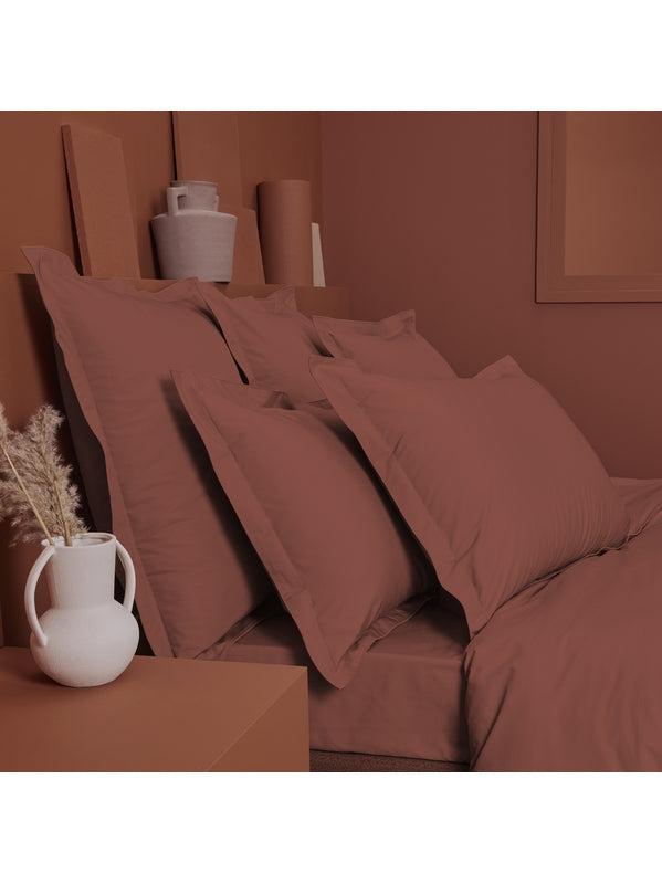 TAIE DE TRAVERSIN LA PERCALE FRANCAISE ROUILLE