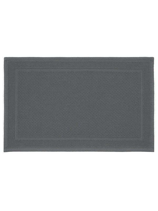 Tapis de bain Antica anthracite en coton épais 50x80 cm