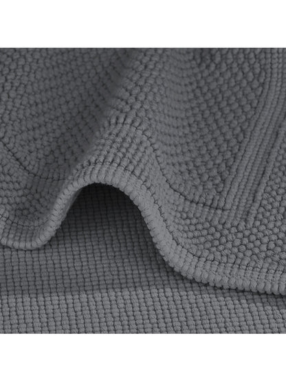 Tapis de bain Antica anthracite en coton épais 50x80 cm