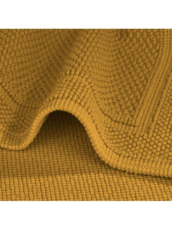 Tapis de bain Antica curry en coton jaune 50x80 cm, épais et absorbant