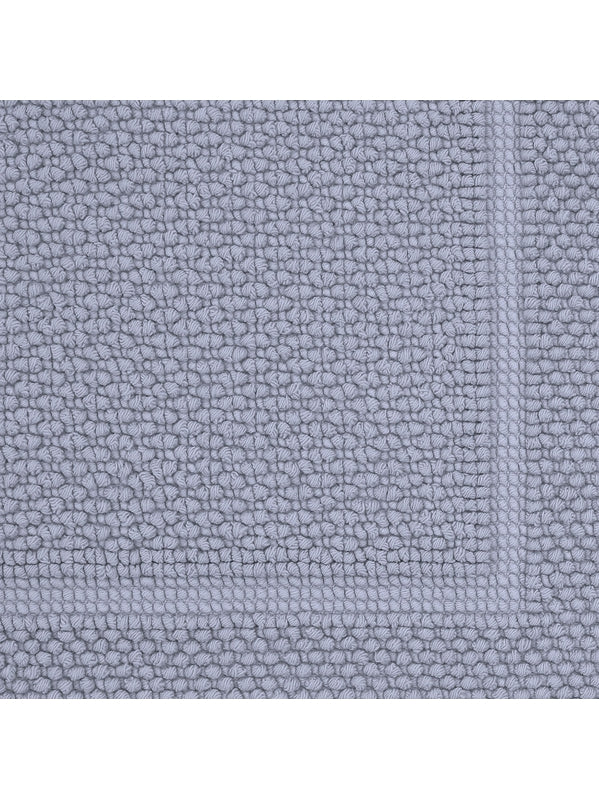 Tapis de bain Antica Givre gris clair en coton 100% au format 50x80 cm