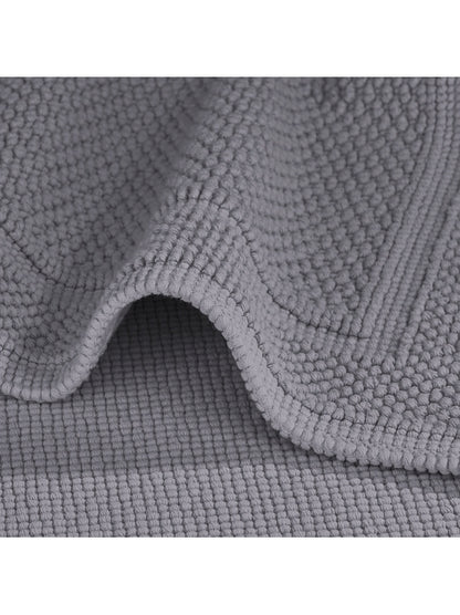 Tapis de bain Antica gris perle 50x80 cm en coton 100% moelleux et absorbant