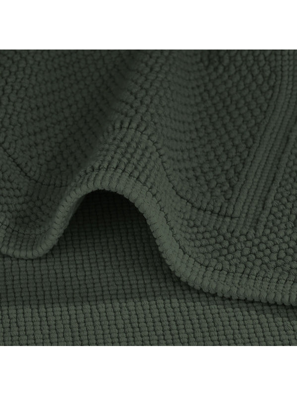 Tapis de bain Antica kaki 50x80 en coton absorbant, coloris vert