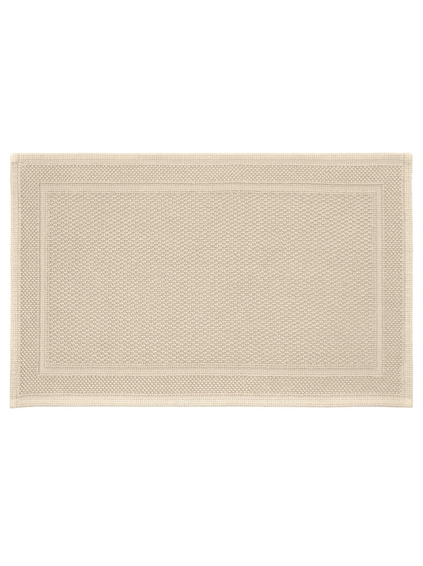 Tapis de bain Antica Lin beige lin 50x80 cm en coton 1700 g/m², moelleux et absorbant