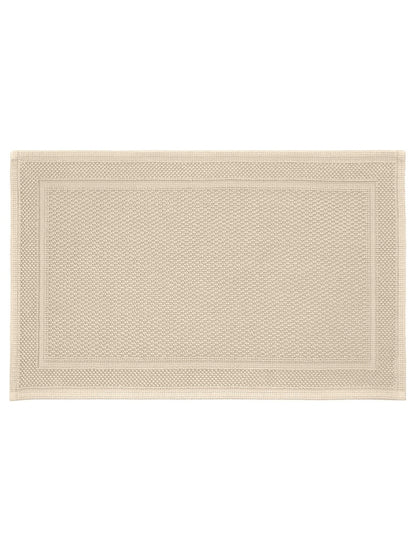Tapis de bain Antica Lin beige lin 50x80 cm en coton 1700 g/m², moelleux et absorbant