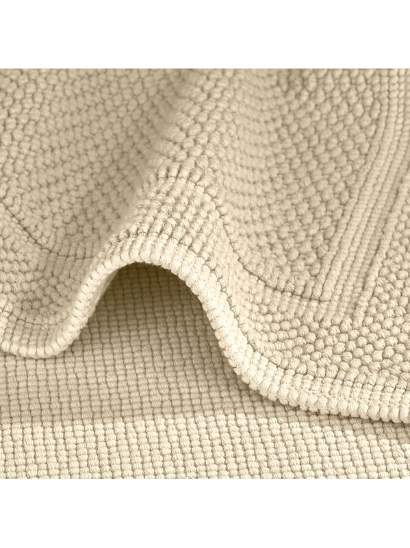 Tapis de bain Antica Lin beige lin 50x80 cm en coton 1700 g/m², moelleux et absorbant