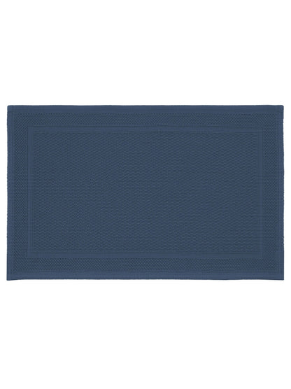 Tapis de bain Antica navy 50x80 cm en coton bleu, épais et absorbant