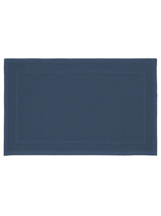 Tapis de bain Antica navy 50x80 cm en coton bleu, épais et absorbant