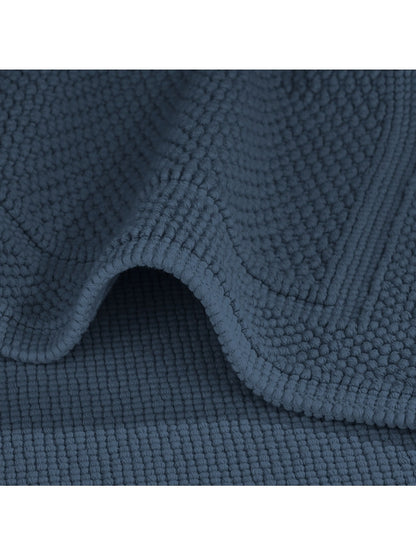 Tapis de bain Antica navy 50x80 cm en coton bleu, épais et absorbant