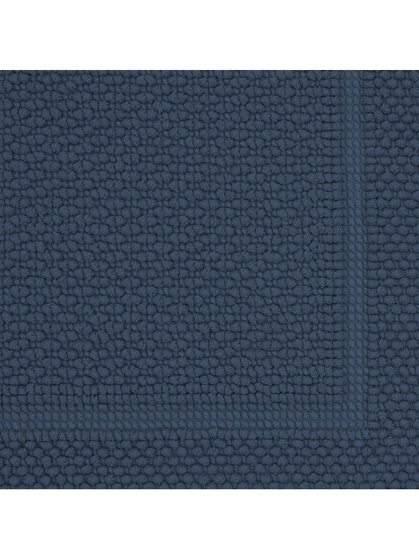 Tapis de bain Antica navy 50x80 cm en coton bleu, épais et absorbant