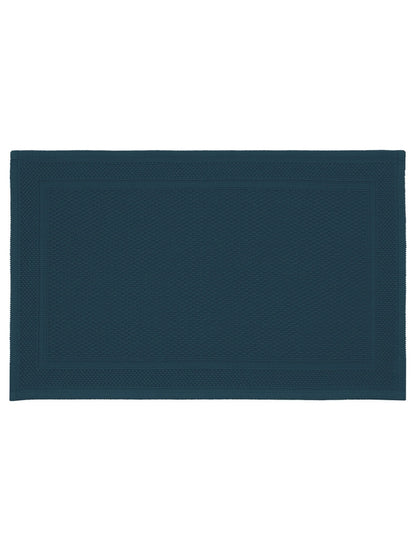Tapis de bain Antica bleu pétrole 50x80 cm en coton 100% épais et absorbant