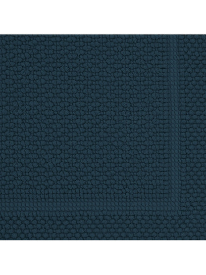 Tapis de bain Antica bleu pétrole 50x80 cm en coton 100% épais et absorbant