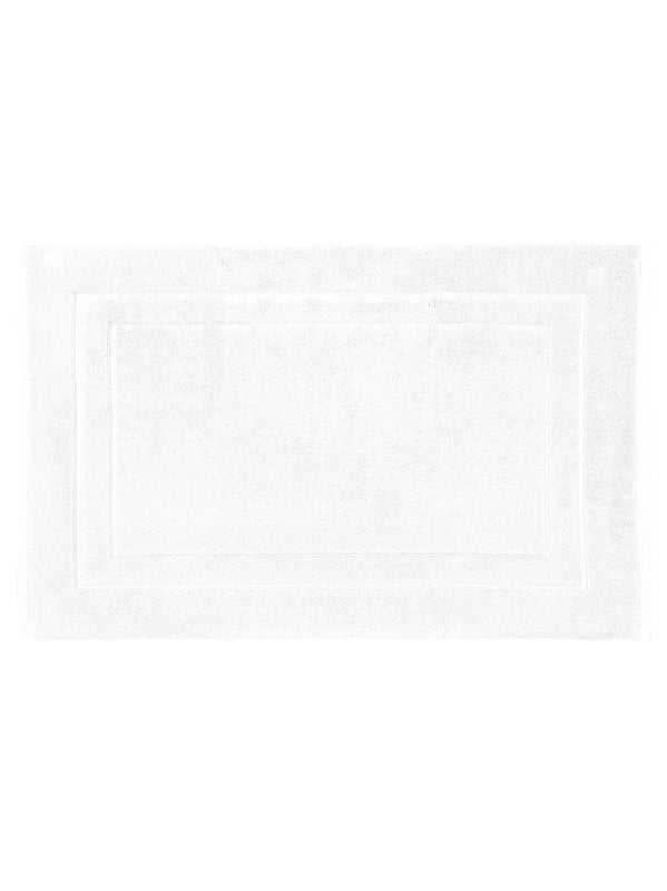 Tapis de bain Elea blanc 50x80 en coton, aspect doux et absorbant