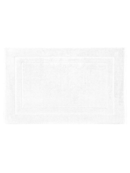 Tapis de bain Elea blanc 50x80 en coton, aspect doux et absorbant
