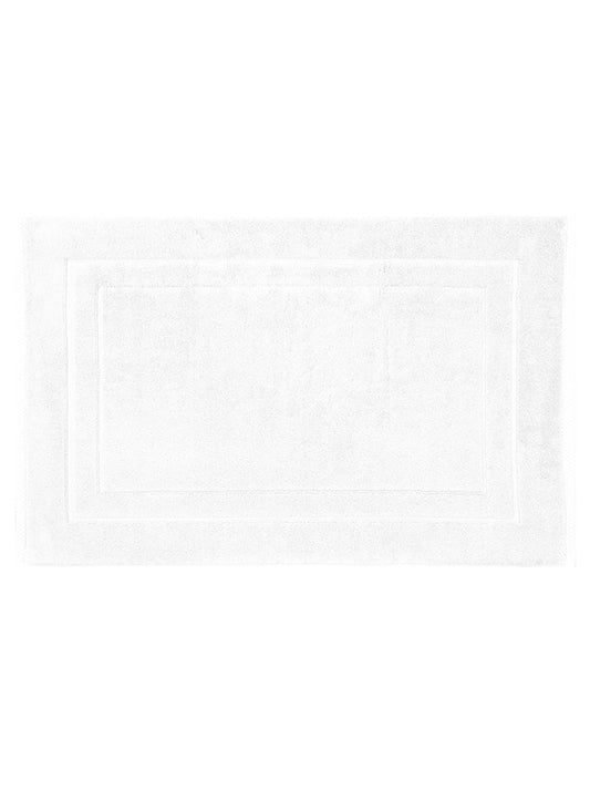 Tapis de bain Elea blanc 50x80 en coton, aspect doux et absorbant