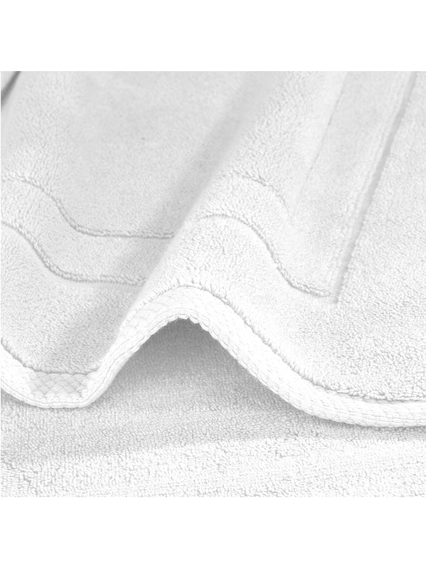 Tapis de bain Elea blanc 50x80 en coton, aspect doux et absorbant