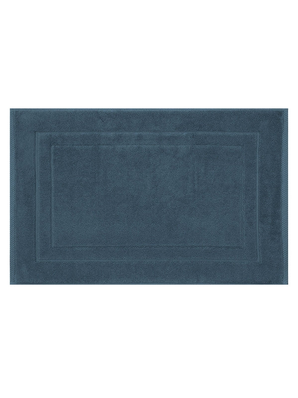Tapis de bain Elea bleu ardoise 50x80 en coton absorbant